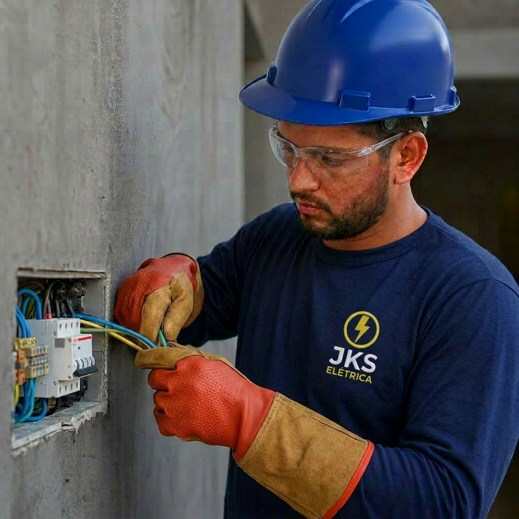 Detalhe de instalação de fiação em quadro elétrico